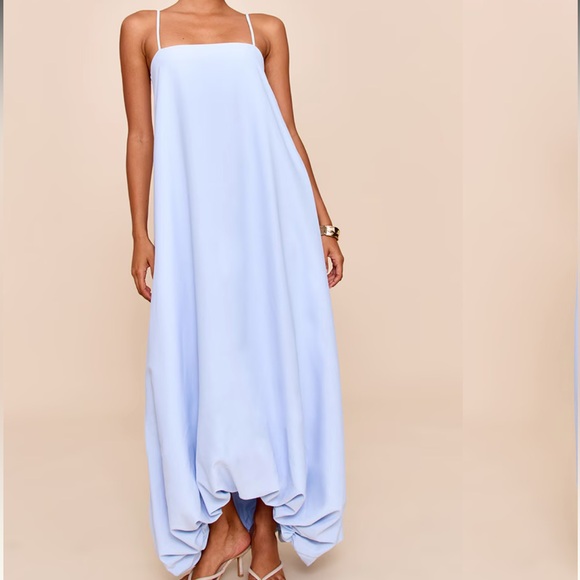 PrettyLittleThing Dresses & Skirts - NWT Pretty Little Thing Tall Light Blue Strappy Floaty Maxi Dress
